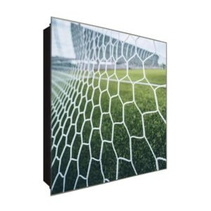 Schlüsselkasten 'Fußballnetz' 30x30 Glas, inkl. Haken Schlüsselbrett Schlüssel-Box Design Aufbewahrung