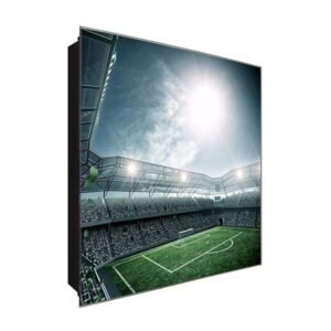  Schlüsselkasten 'Fußballstadion' 30x30 Glas, inkl. Haken Schlüsselbrett Schlüssel-Box Design Aufbewahrung