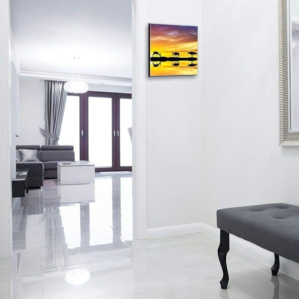 Schlüsselkasten 'Gazellen der Sonne ' 30x30 Glas, inkl. Haken Schlüsselbrett Schlüssel-Box Design Aufbewahrung – Bild 3