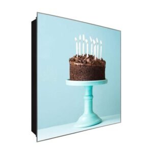  Schlüsselkasten 'Geburtstagsfest' 30x30 Glas, inkl. Haken Schlüsselbrett Schlüssel-Box Design Aufbewahrung