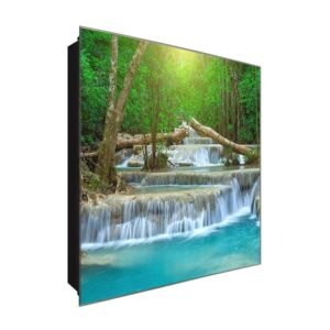  Schlüsselkasten 'Gefallene Stämme' 30x30 Glas, inkl. Haken Schlüsselbrett Schlüssel-Box Design Aufbewahrung