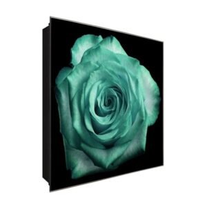 Schlüsselkasten 'Gefärbte Rose' 30x30 Glas, inkl. Haken Schlüsselbrett Schlüssel-Box Design Aufbewahrung