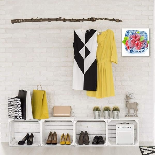 Schlüsselkasten 'Gefrorene Himbeeren' 30x30 Glas, inkl. Haken Schlüsselbrett Schlüssel-Box Design Aufbewahrung – Bild 4