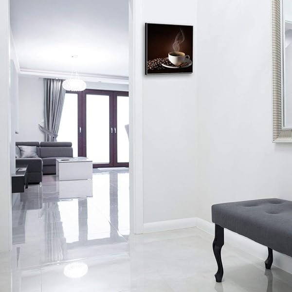 Schlüsselkasten 'Genuß Kaffee' 30x30 Glas, inkl. Haken Schlüsselbrett Schlüssel-Box Design Aufbewahrung – Bild 3