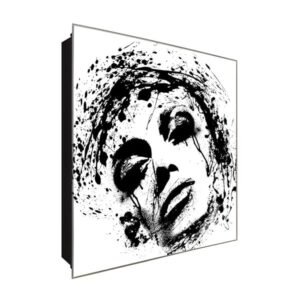  Schlüsselkasten 'Geprägte Frau' 30x30 Glas, inkl. Haken Schlüsselbrett Schlüssel-Box Design Aufbewahrung