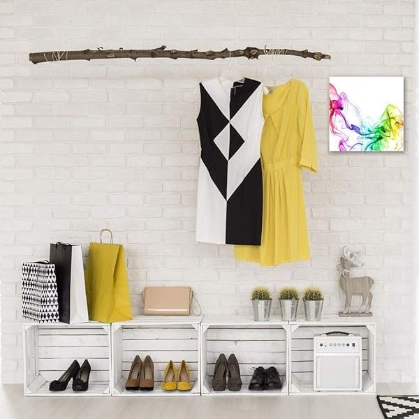 Schlüsselkasten 'Geschwungen und bunt' 30x30 Glas, inkl. Haken Schlüsselbrett Schlüssel-Box Design Aufbewahrung – Bild 4