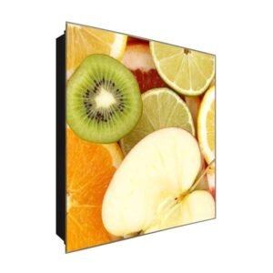  Schlüsselkasten 'Gesundes Obst' 30x30 Glas, inkl. Haken Schlüsselbrett Schlüssel-Box Design Aufbewahrung