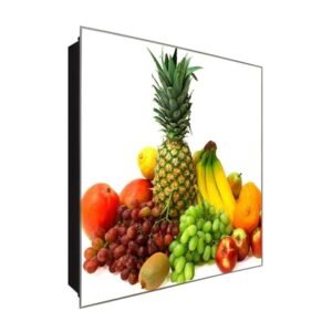  Schlüsselkasten 'Gesundes Obst' 30x30 Glas, inkl. Haken Schlüsselbrett Schlüssel-Box Design Aufbewahrung