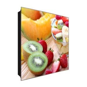  Schlüsselkasten 'Gesundes Obst' 30x30 Glas, inkl. Haken Schlüsselbrett Schlüssel-Box Design Aufbewahrung