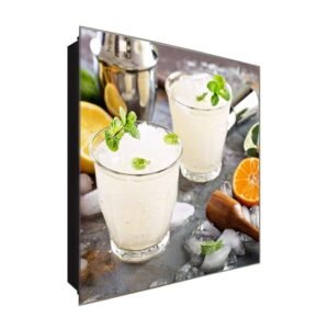  Schlüsselkasten 'Getränk mit Minze' 30x30 Glas, inkl. Haken Schlüsselbrett Schlüssel-Box Design Aufbewahrung