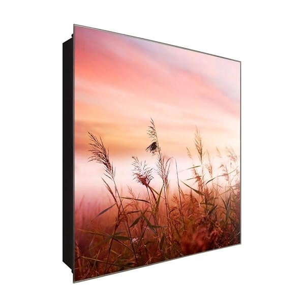 Schlüsselkasten 'Gewächsfeld' 30x30 Glas, inkl. Haken Schlüsselbrett Schlüssel-Box Design Aufbewahrung