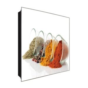  Schlüsselkasten 'Gewürzallerlei' 30x30 Glas, inkl. Haken Schlüsselbrett Schlüssel-Box Design Aufbewahrung