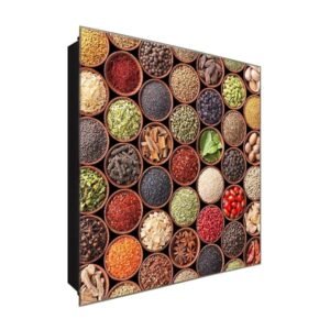  Schlüsselkasten 'Gewürzbasar' 30x30 Glas, inkl. Haken Schlüsselbrett Schlüssel-Box Design Aufbewahrung