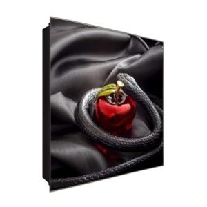  Schlüsselkasten 'Glänzender Apfel' 30x30 Glas, inkl. Haken Schlüsselbrett Schlüssel-Box Design Aufbewahrung