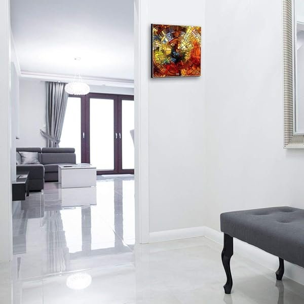 Schlüsselkasten 'Glasmalerei' 30x30 Glas, inkl. Haken Schlüsselbrett Schlüssel-Box Design Aufbewahrung – Bild 3