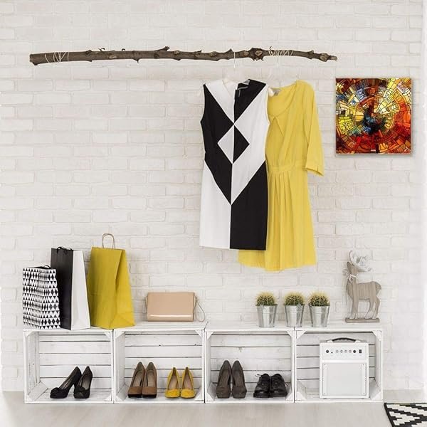 Schlüsselkasten 'Glasmalerei' 30x30 Glas, inkl. Haken Schlüsselbrett Schlüssel-Box Design Aufbewahrung – Bild 4