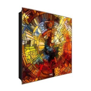  Schlüsselkasten 'Glasmalerei' 30x30 Glas, inkl. Haken Schlüsselbrett Schlüssel-Box Design Aufbewahrung