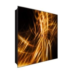  Schlüsselkasten 'Goldene Striche' 30x30 Glas, inkl. Haken Schlüsselbrett Schlüssel-Box Design Aufbewahrung