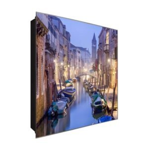  Schlüsselkasten 'Gondelstraße' 30x30 Glas, inkl. Haken Schlüsselbrett Schlüssel-Box Design Aufbewahrung