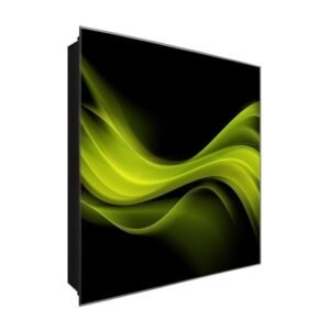  Schlüsselkasten 'Grün in Form' 30x30 Glas, inkl. Haken Schlüsselbrett Schlüssel-Box Design Aufbewahrung