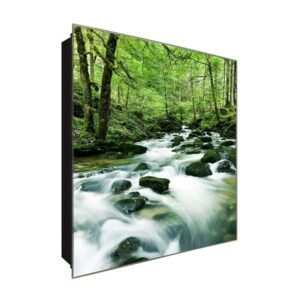  Schlüsselkasten 'Grüner Traum' 30x30 Glas, inkl. Haken Schlüsselbrett Schlüssel-Box Design Aufbewahrung