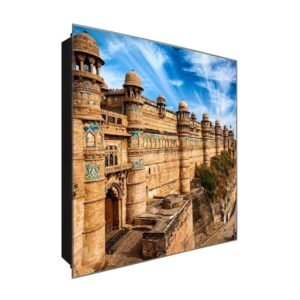  Schlüsselkasten 'Gwalior Fort India' 30x30 Glas, inkl. Haken Schlüsselbrett Schlüssel-Box Design Aufbewahrung