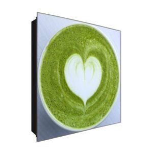  Schlüsselkasten 'HERZlich grün' 30x30 Glas, inkl. Haken Schlüsselbrett Schlüssel-Box Design Aufbewahrung