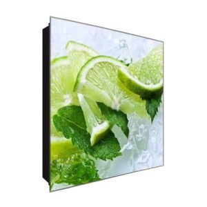  Schlüsselkasten 'Halbe Limetten' 30x30 Glas, inkl. Haken Schlüsselbrett Schlüssel-Box Design Aufbewahrung