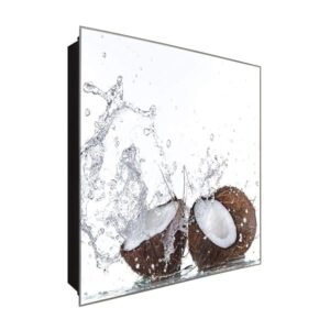  Schlüsselkasten 'Halbierte Kokosnuss' 30x30 Glas, inkl. Haken Schlüsselbrett Schlüssel-Box Design Aufbewahrung