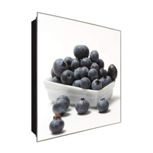  Schlüsselkasten 'Heidelbeer in Schale' 30x30 Glas, inkl. Haken Schlüsselbrett Schlüssel-Box Design Aufbewahrung