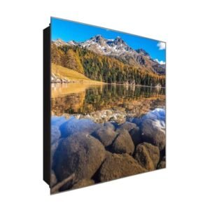  Schlüsselkasten 'Herbstimpressionen' 30x30 Glas, inkl. Haken Schlüsselbrett Schlüssel-Box Design Aufbewahrung