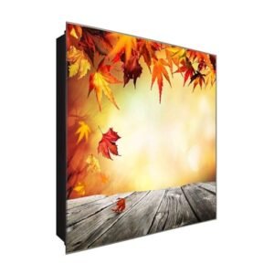  Schlüsselkasten 'Herbstliche Sicht' 30x30 Glas, inkl. Haken Schlüsselbrett Schlüssel-Box Design Aufbewahrung