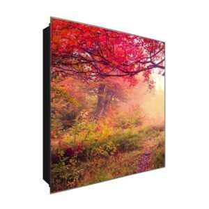  Schlüsselkasten 'Herbstzauber ' 30x30 Glas, inkl. Haken Schlüsselbrett Schlüssel-Box Design Aufbewahrung