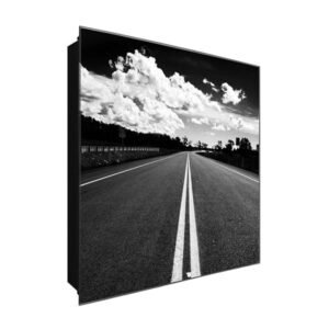  Schlüsselkasten 'Highway' 30x30 Glas, inkl. Haken Schlüsselbrett Schlüssel-Box Design Aufbewahrung