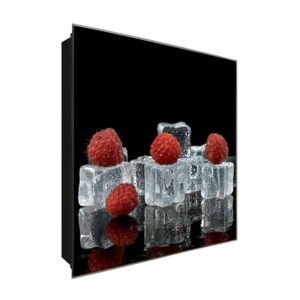  Schlüsselkasten 'Himbeere' 30x30 Glas, inkl. Haken Schlüsselbrett Schlüssel-Box Design Aufbewahrung