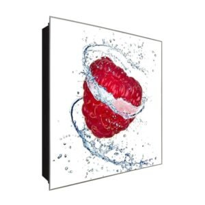  Schlüsselkasten 'Himbeere Aqua' 30x30 Glas, inkl. Haken Schlüsselbrett Schlüssel-Box Design Aufbewahrung