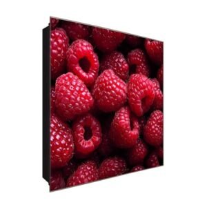  Schlüsselkasten 'Himbeeren ' 30x30 Glas, inkl. Haken Schlüsselbrett Schlüssel-Box Design Aufbewahrung