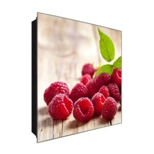  Schlüsselkasten 'Himbeeren auf Holz ' 30x30 Glas, inkl. Haken Schlüsselbrett Schlüssel-Box Design Aufbewahrung