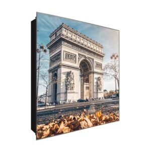  Schlüsselkasten 'Historisches Tor' 30x30 Glas, inkl. Haken Schlüsselbrett Schlüssel-Box Design Aufbewahrung