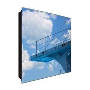  Schlüsselkasten 'Hoher Springturm' 30x30 Glas, inkl. Haken Schlüsselbrett Schlüssel-Box Design Aufbewahrung