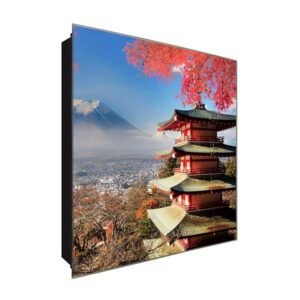  Schlüsselkasten 'Hoher Tempel' 30x30 Glas, inkl. Haken Schlüsselbrett Schlüssel-Box Design Aufbewahrung