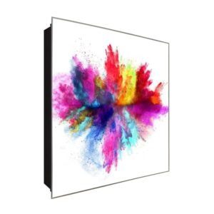  Schlüsselkasten 'Holi Pulverwolke' 30x30 Glas, inkl. Haken Schlüsselbrett Schlüssel-Box Design Aufbewahrung