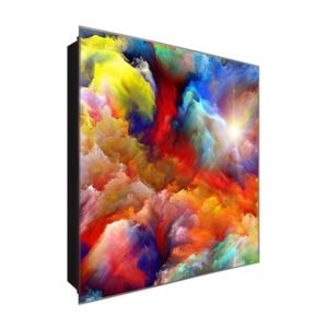  Schlüsselkasten 'Holi Wolke' 30x30 Glas, inkl. Haken Schlüsselbrett Schlüssel-Box Design Aufbewahrung