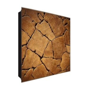  Schlüsselkasten 'Holz Mosaik' 30x30 Glas, inkl. Haken Schlüsselbrett Schlüssel-Box Design Aufbewahrung