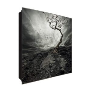  Schlüsselkasten 'Horror Baum' 30x30 Glas, inkl. Haken Schlüsselbrett Schlüssel-Box Design Aufbewahrung