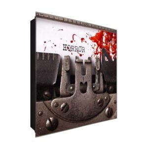  Schlüsselkasten 'Horror Journalismus' 30x30 Glas, inkl. Haken Schlüsselbrett Schlüssel-Box Design Aufbewahrung