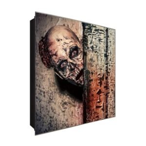  Schlüsselkasten 'Horror Zombie' 30x30 Glas, inkl. Haken Schlüsselbrett Schlüssel-Box Design Aufbewahrung