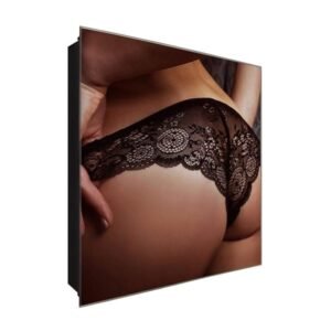  Schlüsselkasten 'Hot Girl ' 30x30 Glas, inkl. Haken Schlüsselbrett Schlüssel-Box Design Aufbewahrung