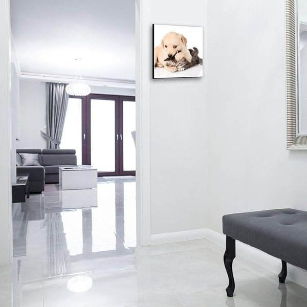 Schlüsselkasten 'Hund&Katz' 30x30 Glas, inkl. Haken Schlüsselbrett Schlüssel-Box Design Aufbewahrung – Bild 3