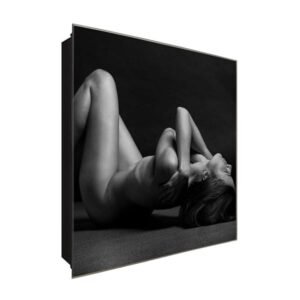  Schlüsselkasten 'Innige Frau ' 30x30 Glas, inkl. Haken Schlüsselbrett Schlüssel-Box Design Aufbewahrung